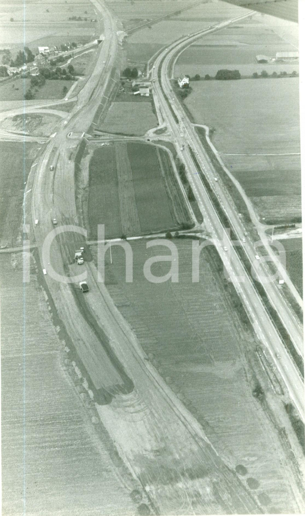 Fotografia d epoca originale 1980 ALSACE FRANCE Veduta aerea della nuova tangenziale Fotografia 1