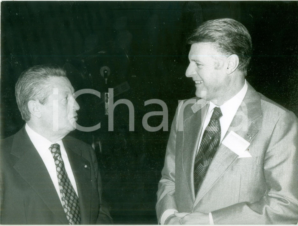 Fotografia d epoca originale 1985 ca FRANCE Il sindacalista e banchiere ThÃ©o BRAUN Fotografia 1