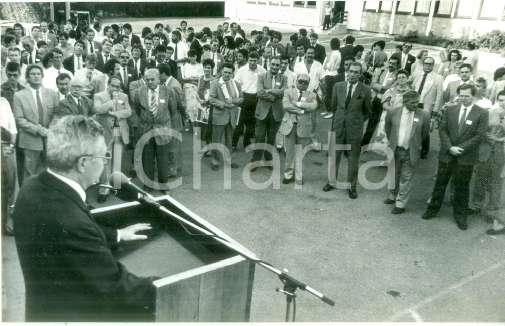 Fotografia d epoca originale 1987 MULHOUSE FRANCE ThÃ©o BRAUN inaugura rotative Journal PAM Fotografia 1