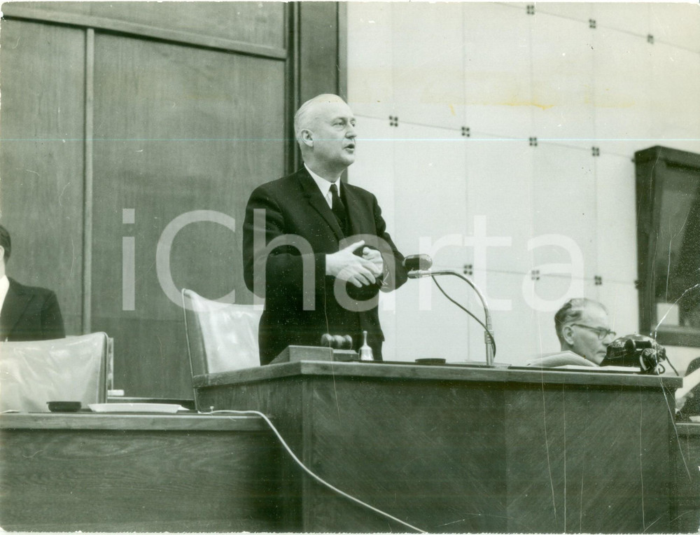 Fotografia d epoca originale 1966 STRASBOURG FRANCE Pierre PFLIMLIN PrÃ©sident AssemblÃ©e Consultative Foto 1