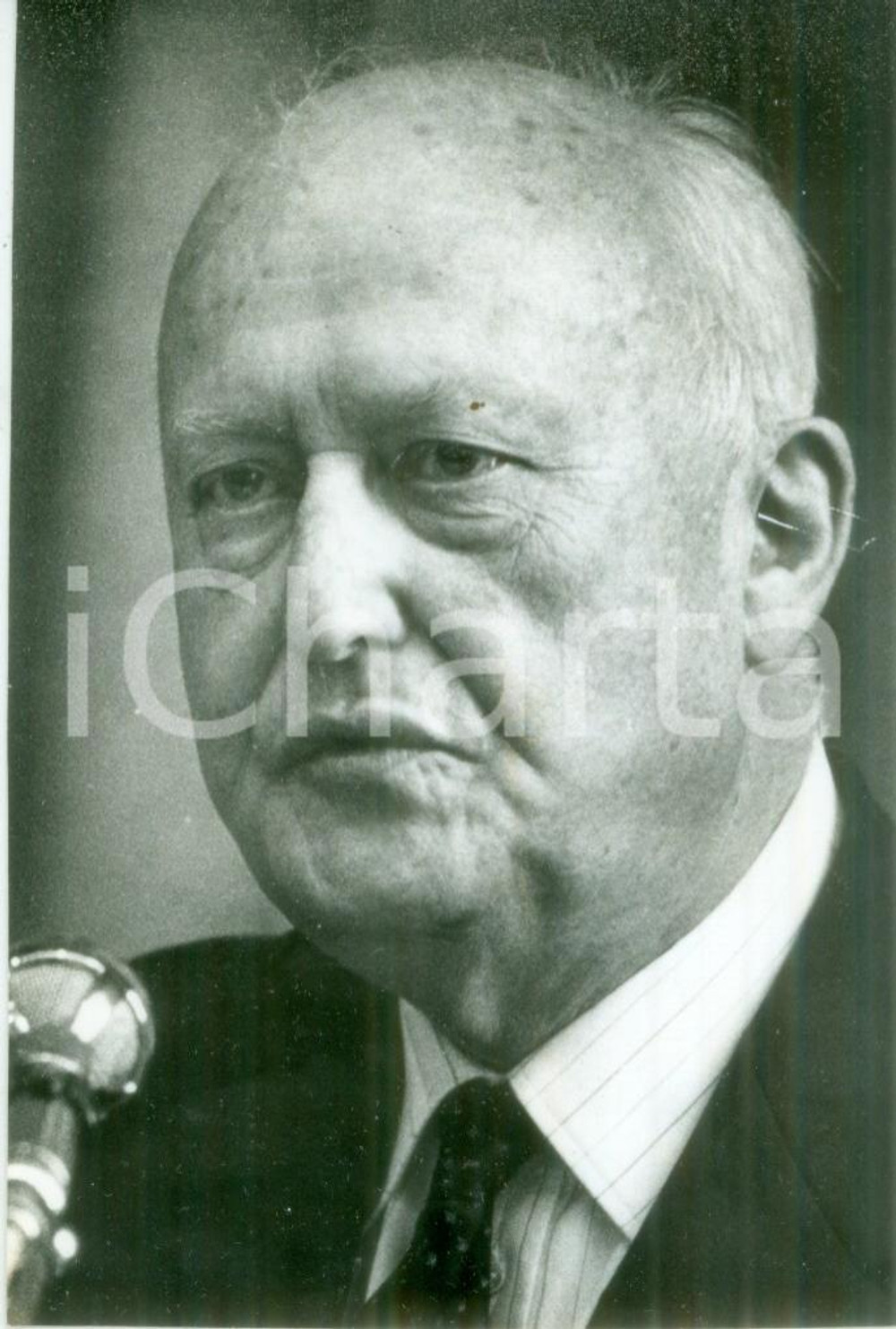 Fotografia d epoca originale 1987 STRASBOURG FRANCE Ritratto del politico Pierre PFLIMLIN Fotografia 1
