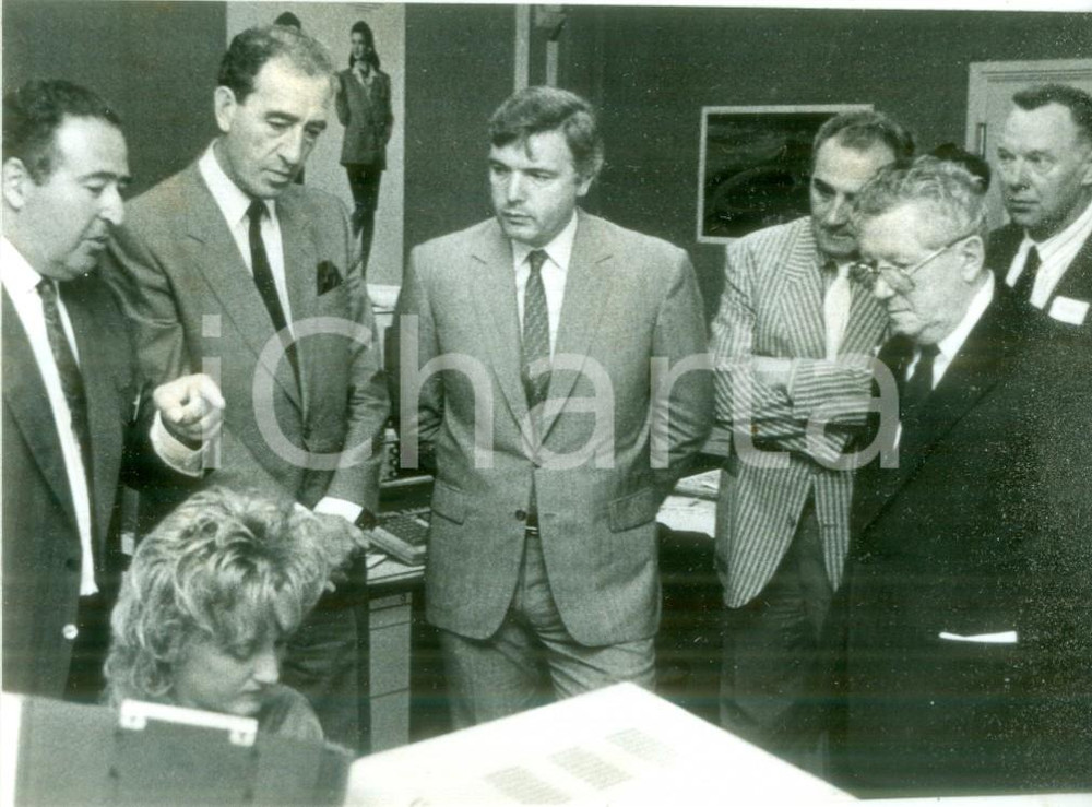 Fotografia d epoca originale 1987 MULHOUSE FRANCE ThÃ©o BRAUN inaugura rotative Journal PAM Foto 1