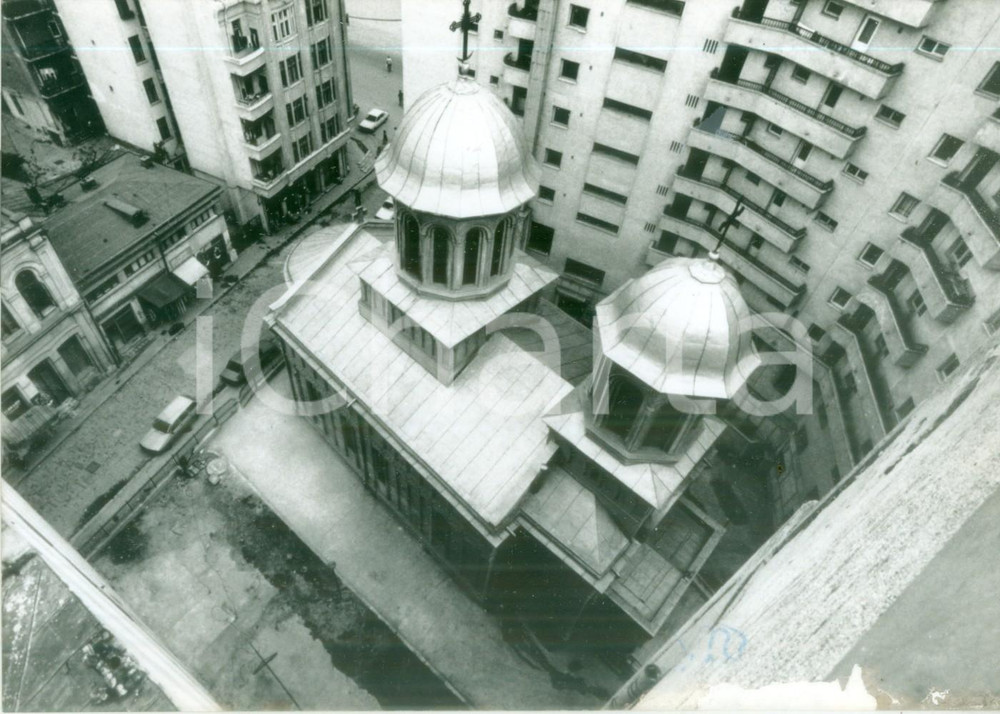 Fotografia d epoca originale 1990 BUCAREST ROMANIA Chiesa di St. Ion Piata dopo lo spostamento Fotografia 1
