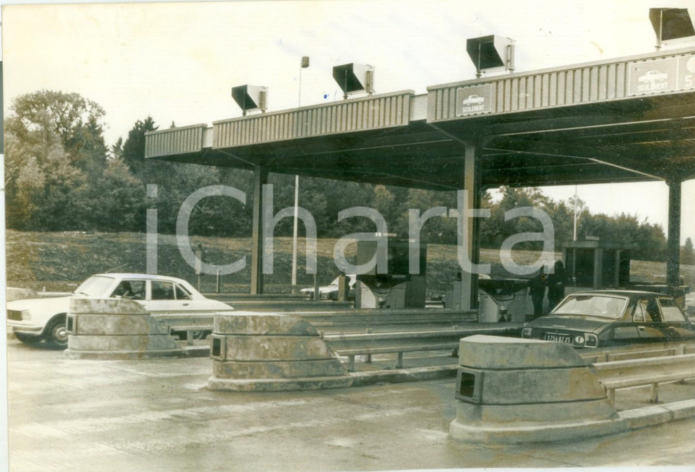 Fotografia d epoca originale 1986 FRANCE Automobili al pedaggio autostradale Fotografia 1