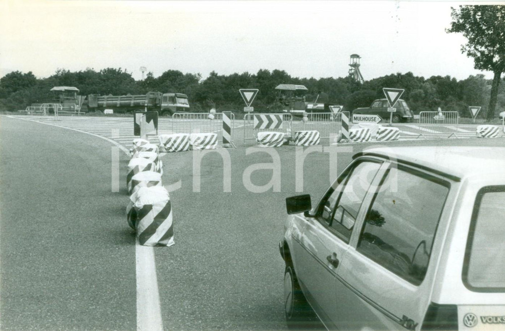 Fotografia d epoca originale 1987 REININGUE FRANCE lavori all autostrada per MULHOUSE Fotografia 1