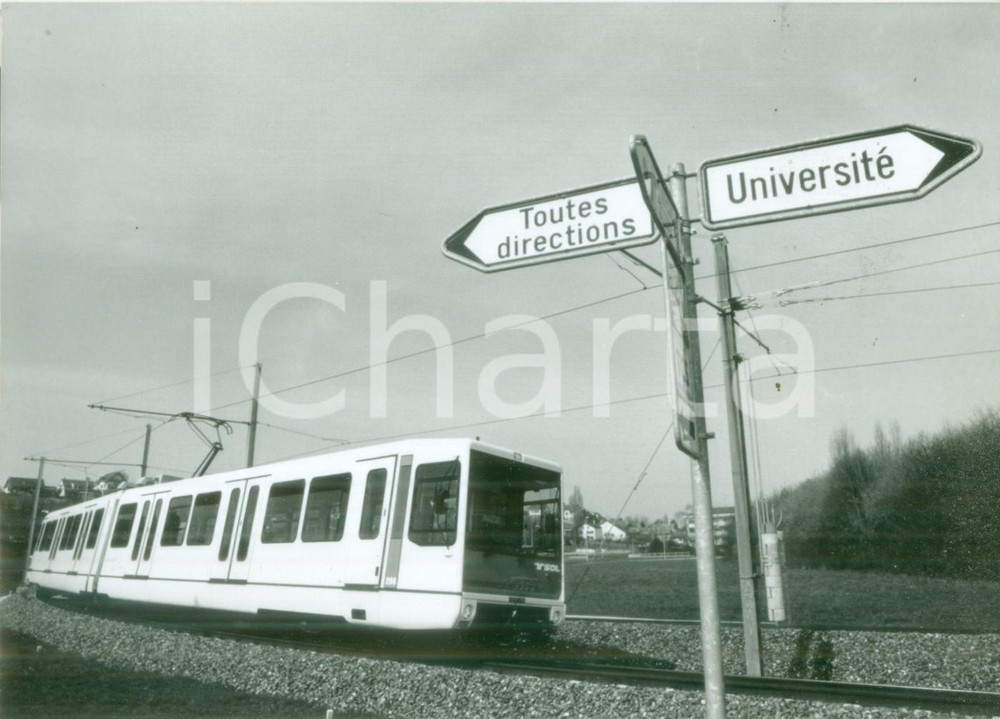 Fotografia d epoca originale 1991 LAUSANNE SVIZZERA La metropolitana viaggia all esterno Fotografia 1