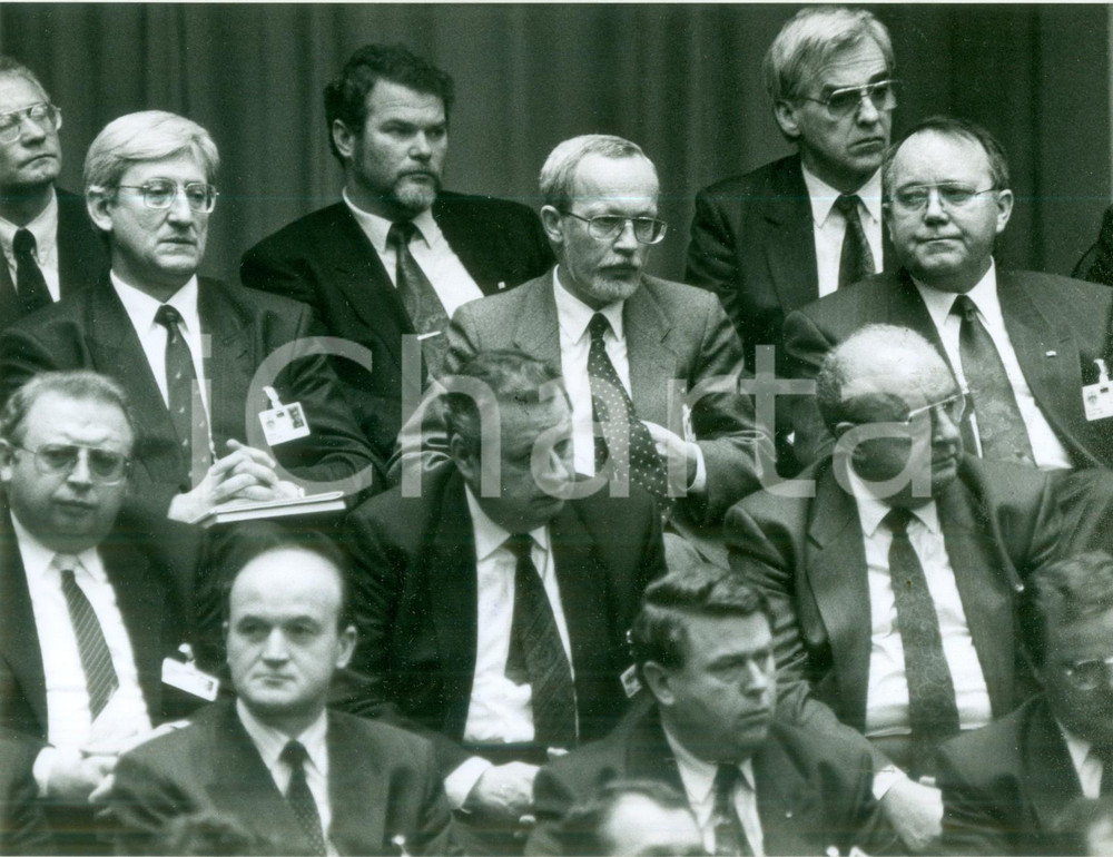 Fotografia d epoca originale 1990 BONN Lothar de MAIZIERE alla prima seduta del costituendo BUNDESTAG 1