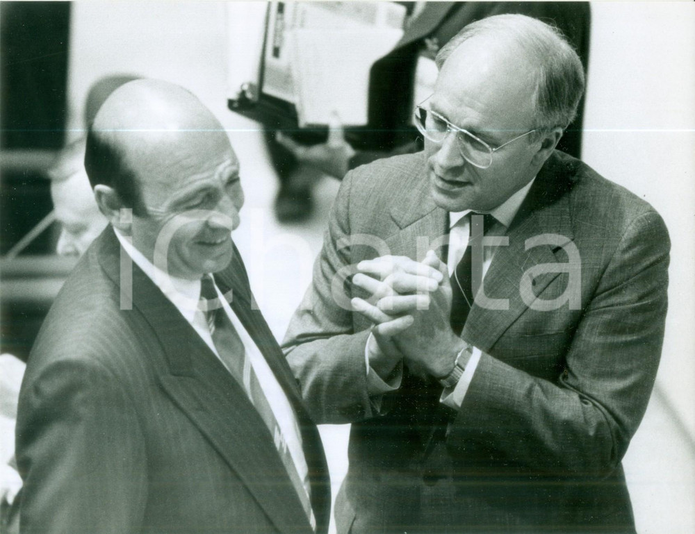 Fotografia d epoca originale 1989 MUNSINGEN Ministro Manfred WORNER Richard CHENEY Fotografia 1