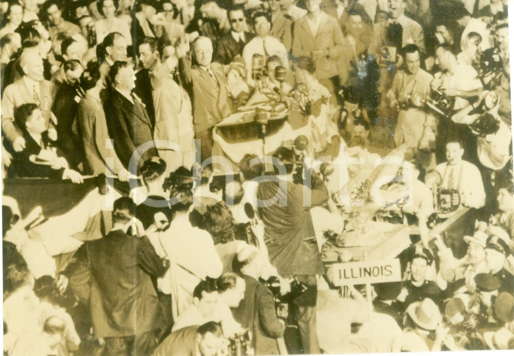 Fotografia d epoca originale 1944 CHICAGO USA Harry TRUMAN accetta nomina Vice Presidente DEMOCRATIC PARTY 1