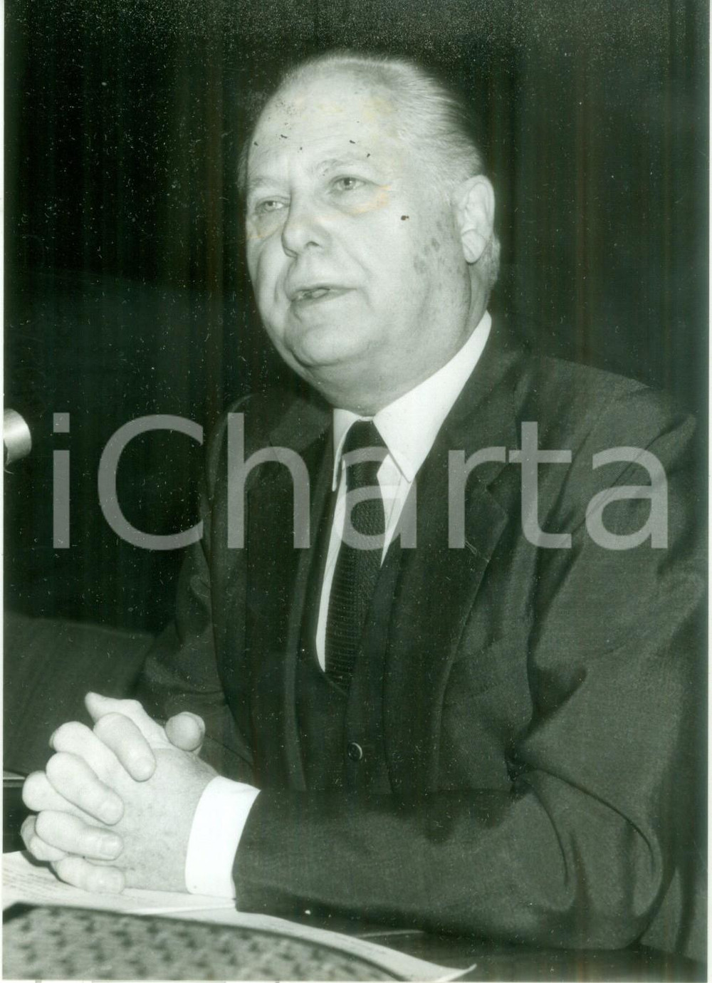 Fotografia d epoca originale 1984 PARIS Jean CLUZEL viceprÃ©sident Commission des Finances du SÃ©nat Foto 1