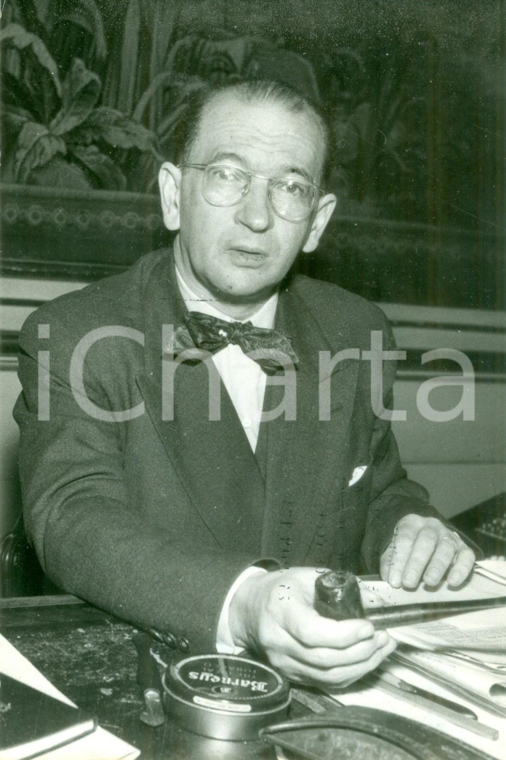 Fotografia d epoca originale 1988 PARIS Edgar FAURE nel suo ufficio a MATIGNON nel 1952 Fotografia 1