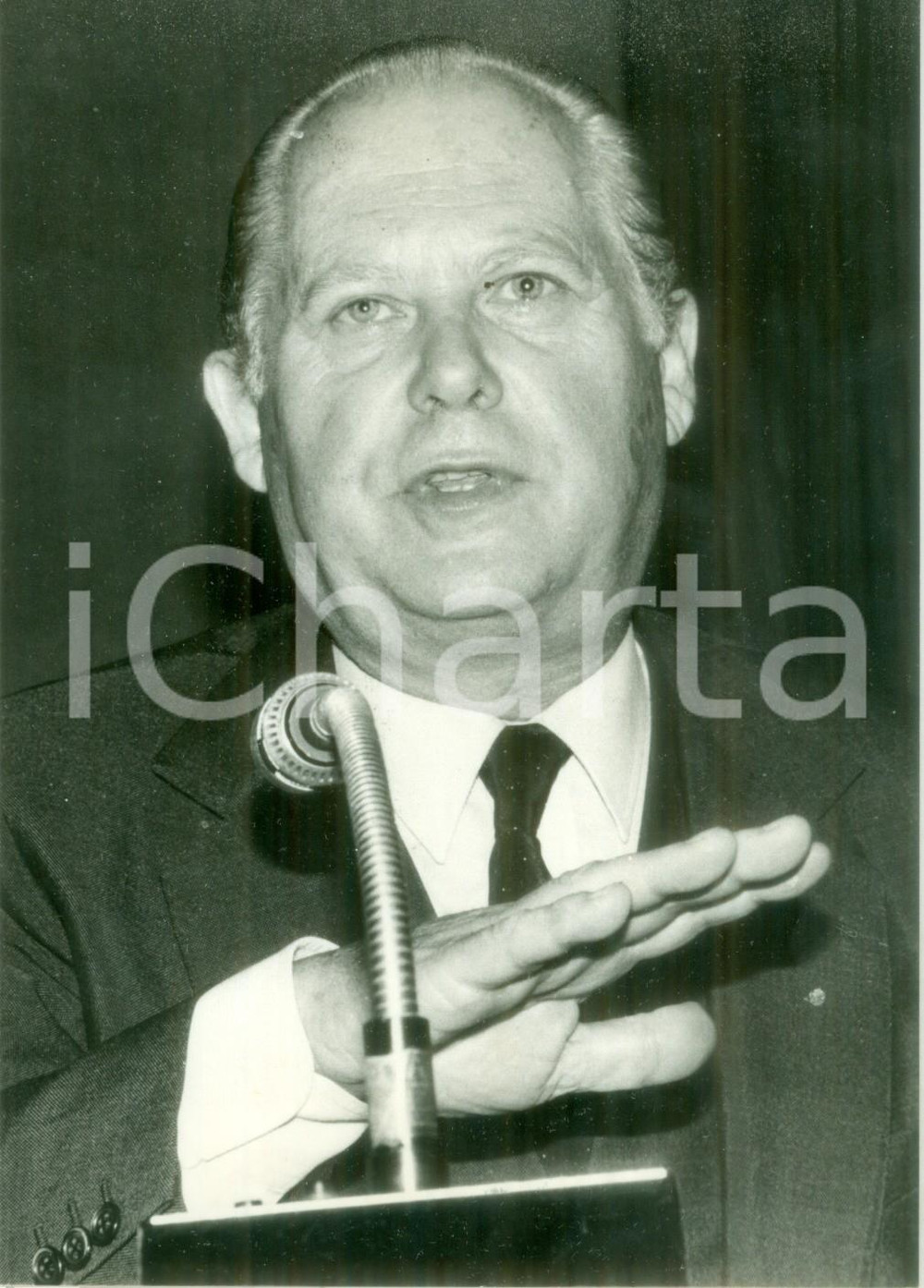 Fotografia d epoca originale 1990 ca PARIS FRANCE Jean CLUZEL in conferenza stampa Fotografia 1