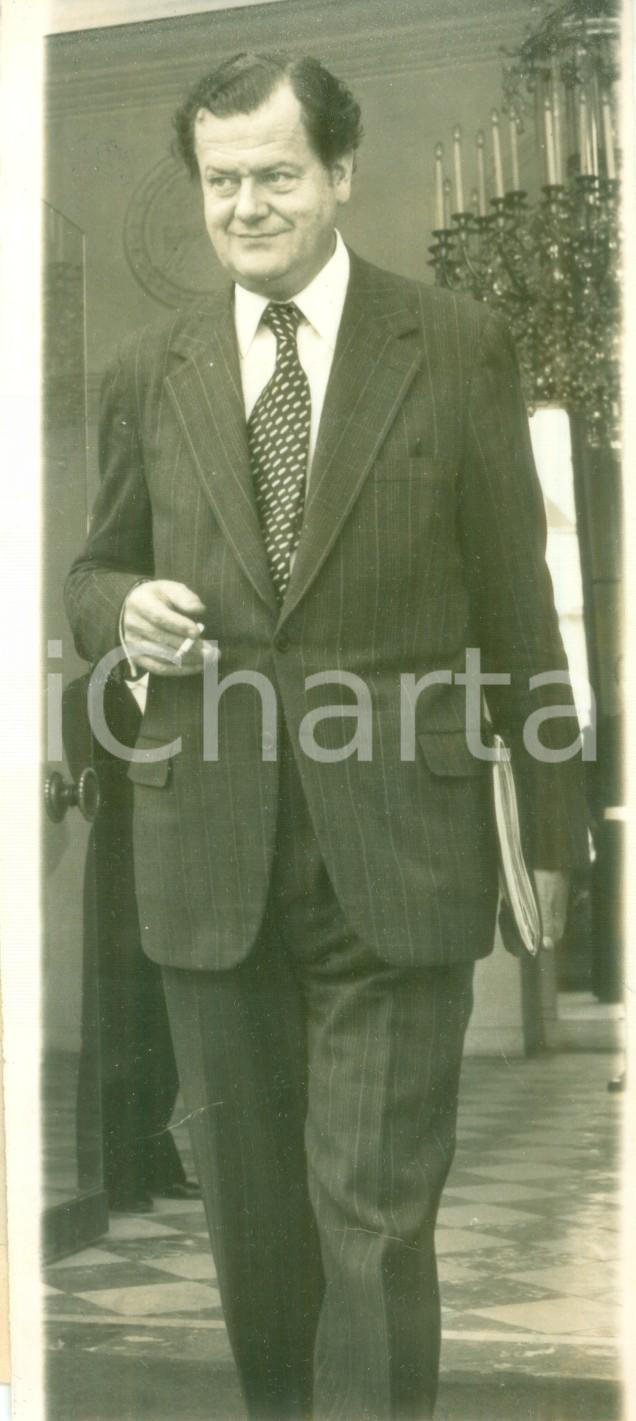 Fotografia d epoca originale 1974 PARIS FRANCE Alain POHER dopo Consiglio dei Ministri Fotografia 1