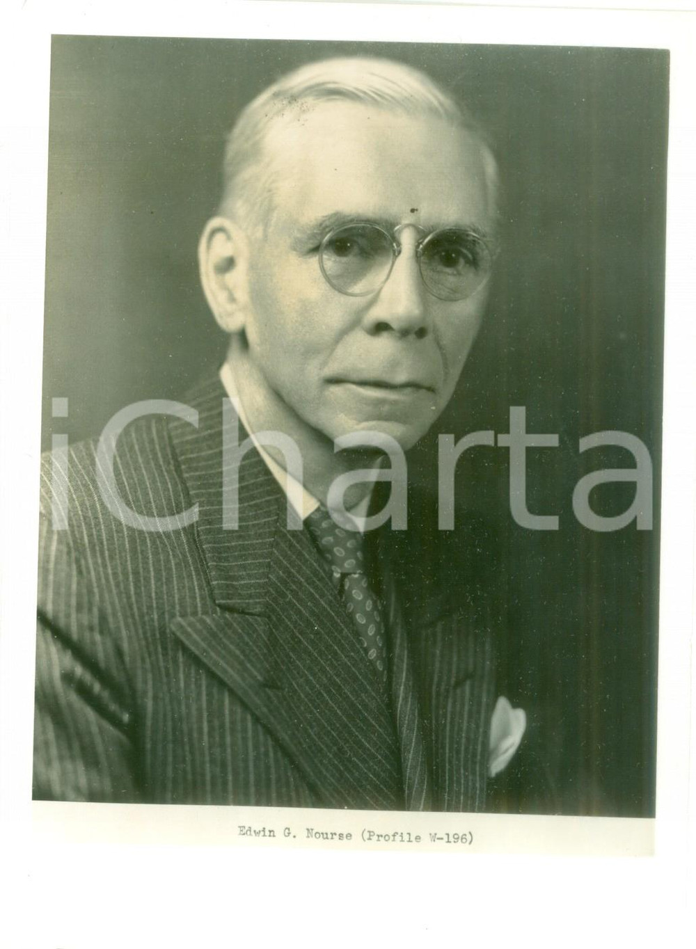 Fotografia d epoca originale 1950 ca WASHINGTON USA Edwin G. NOURSE Economista americano Fotografia 1