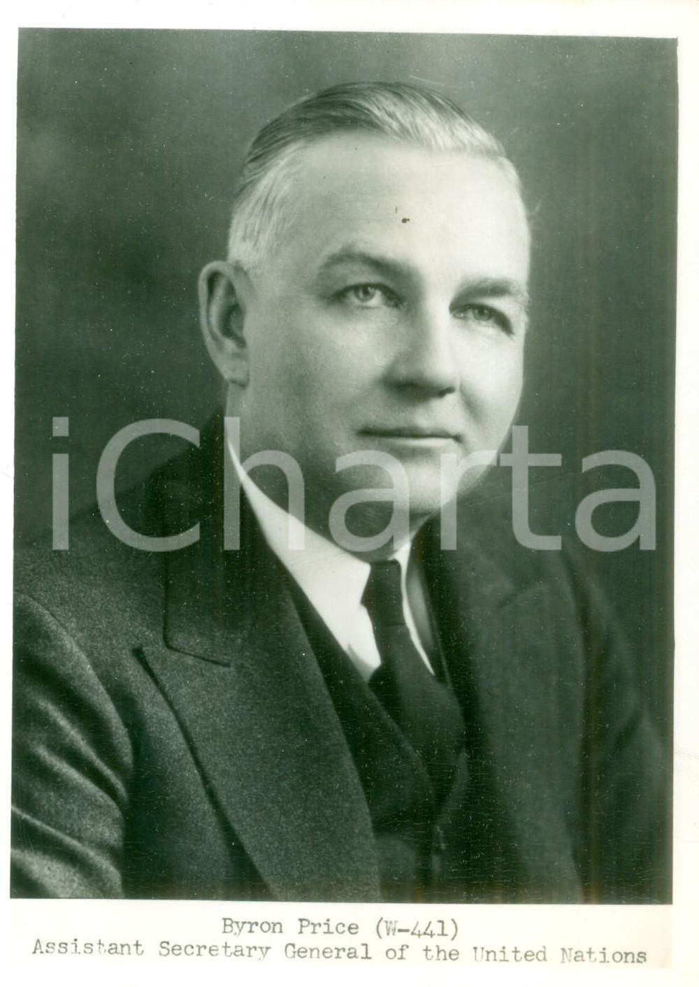 Fotografia d epoca originale 1950 ca USA Byron PRICE Assistant Secretary General UNITED NATIONS Fotografia 1
