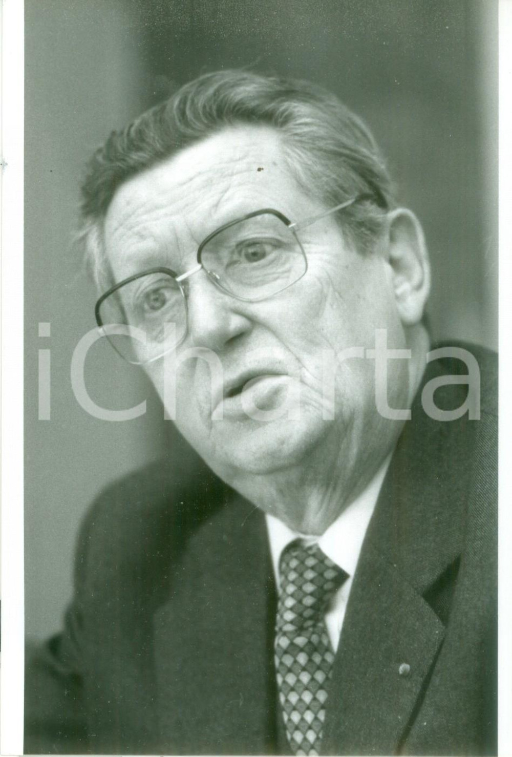 Fotografia d epoca originale 1990 ca PARIS FRANCE Sindacalista banchiere ThÃ©o BRAUN Fotografia 1