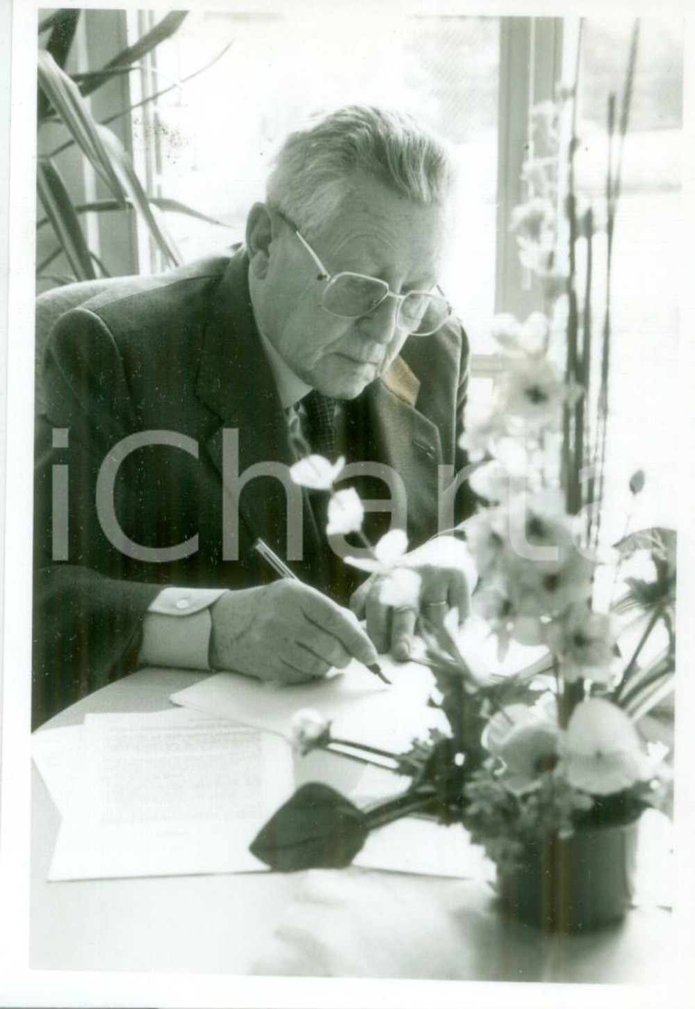 Fotografia d epoca originale 1992 PARIS FRANCE Sindacalista banchiere ThÃ©o BRAUN Fotografia 1