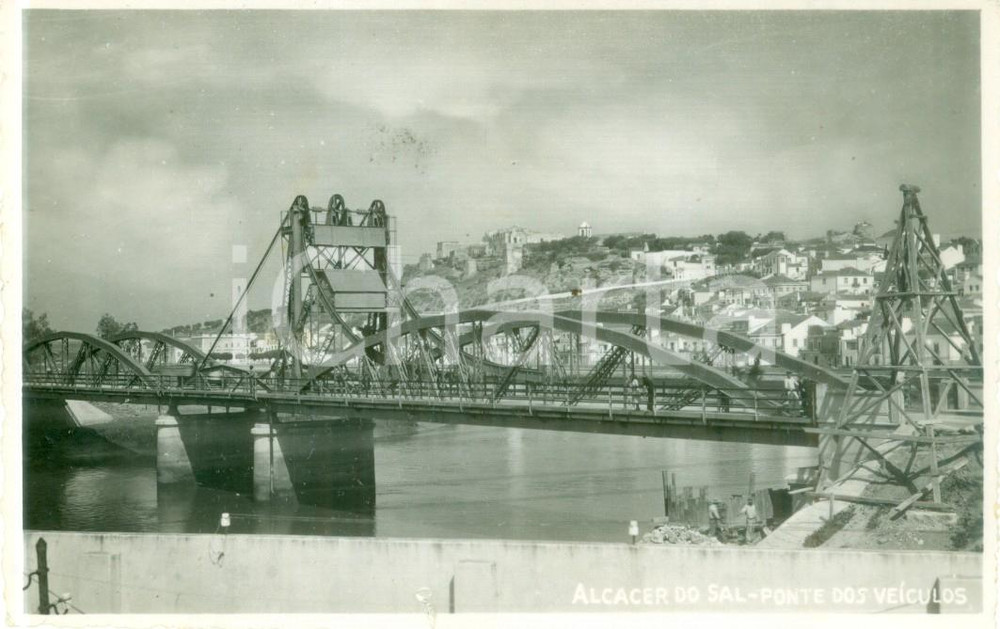 Cartolina originale da collezione 1953 ALCACER DO SAL PORTOGALLO Ponte dos veiculos Cartolina postale FP VG 1