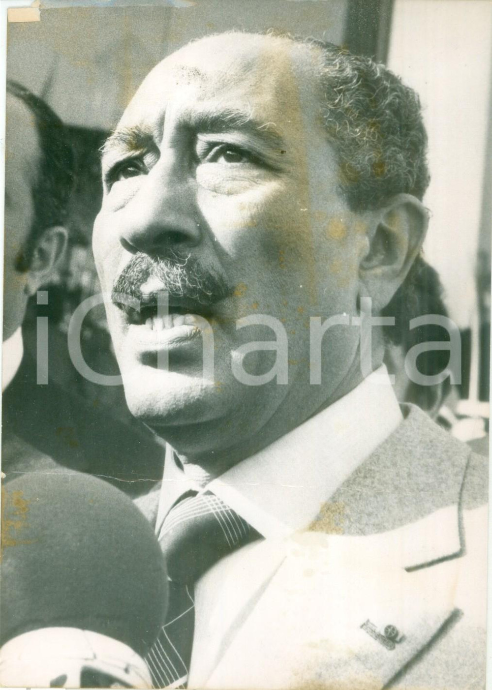 Fotografia d epoca originale 1965 ca EGITTO Anouar ELSADATE politico e militare all ELISEO Fotografia 1