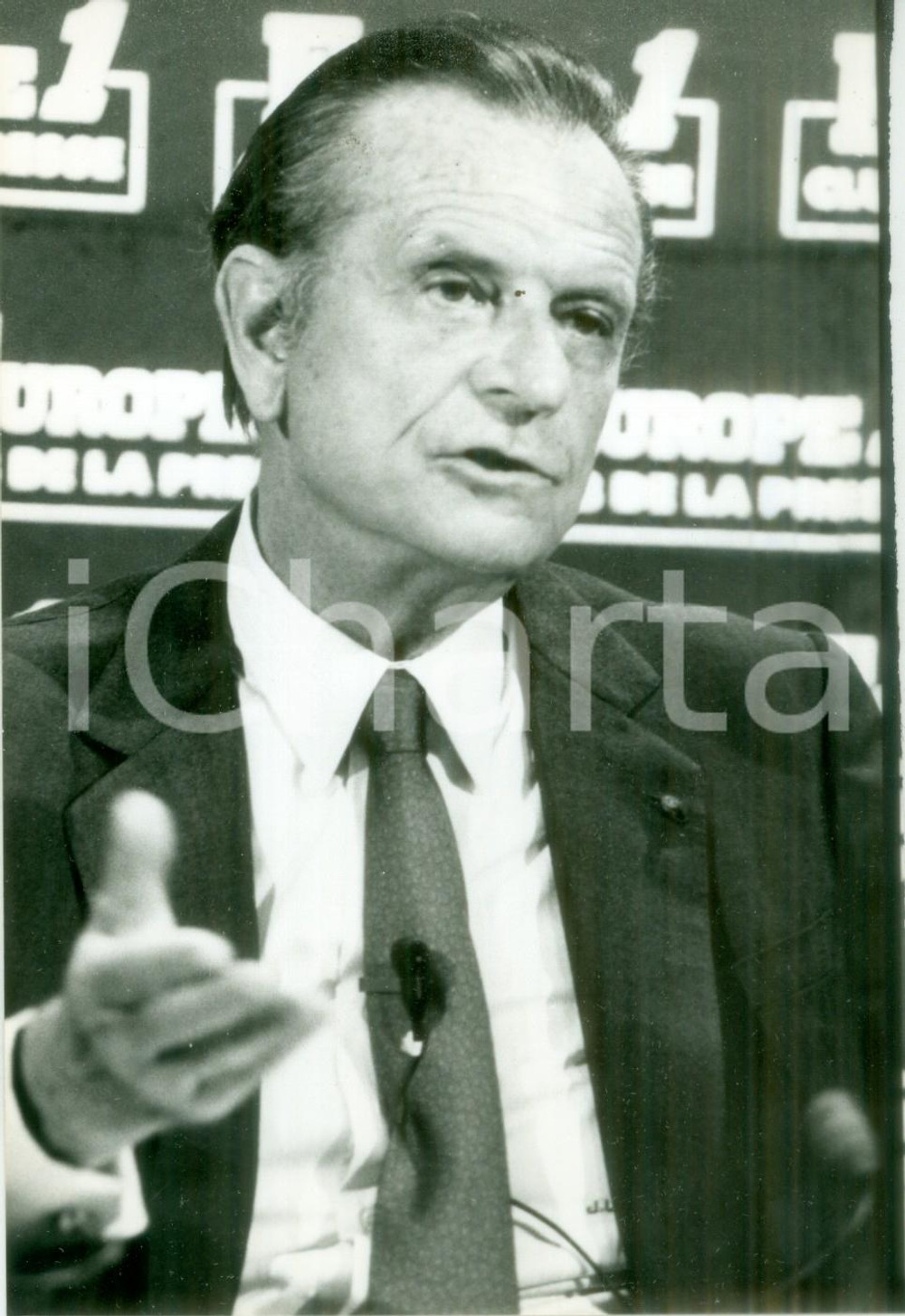 Fotografia d epoca originale 1986 PARIS Jean LECANUET Presidente dell U.D.F. al Club de la Presse Fotografia 1