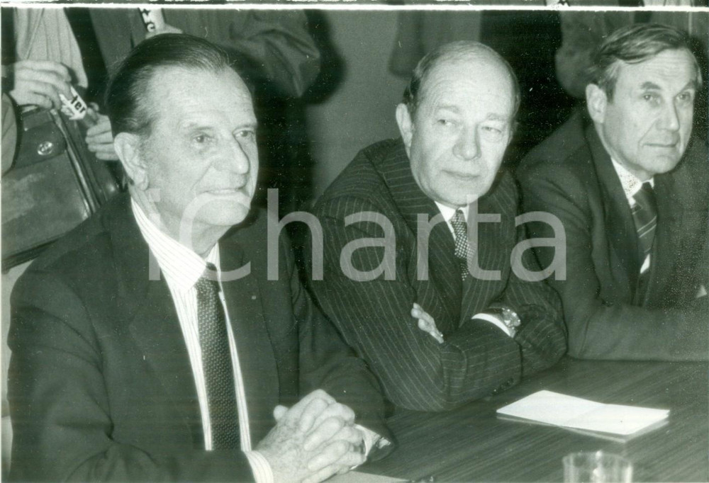 Fotografia d epoca originale 1988 PARIS Jean LECANUET Philippe MESTRE Daniel HOEFFEL riunione UDF Fotografia 1