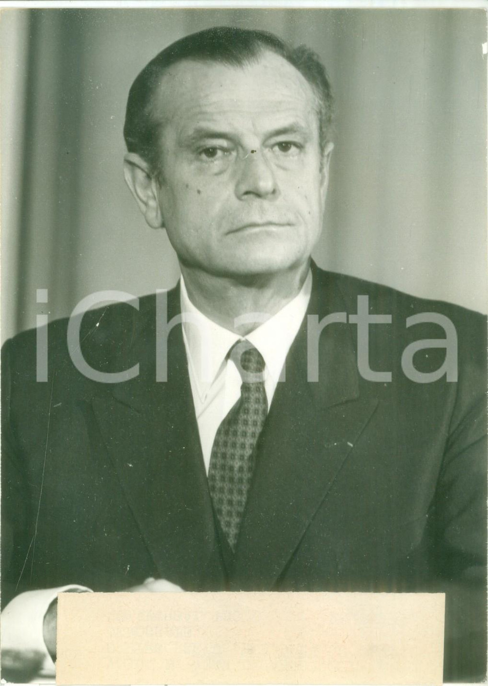 Fotografia d epoca originale 1973 PARIS Jean LECANUET rieletto Presidente del Centre DÃ©mocratique Fotografia 1