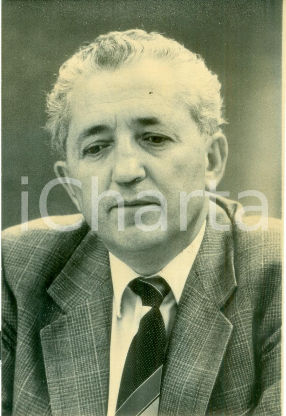 Fotografia d epoca originale 1987 PARIS Edmond MAIRE Segretario CFDT riprende attivitÃ  politica Fotografia 1