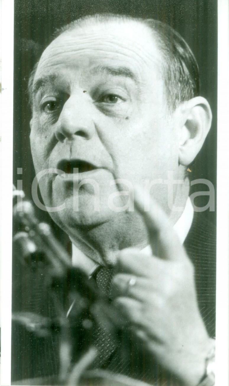 Fotografia d epoca originale 1986 PARIS Politico Raymond BARRE parla in conferenza stampa Fotografia 1
