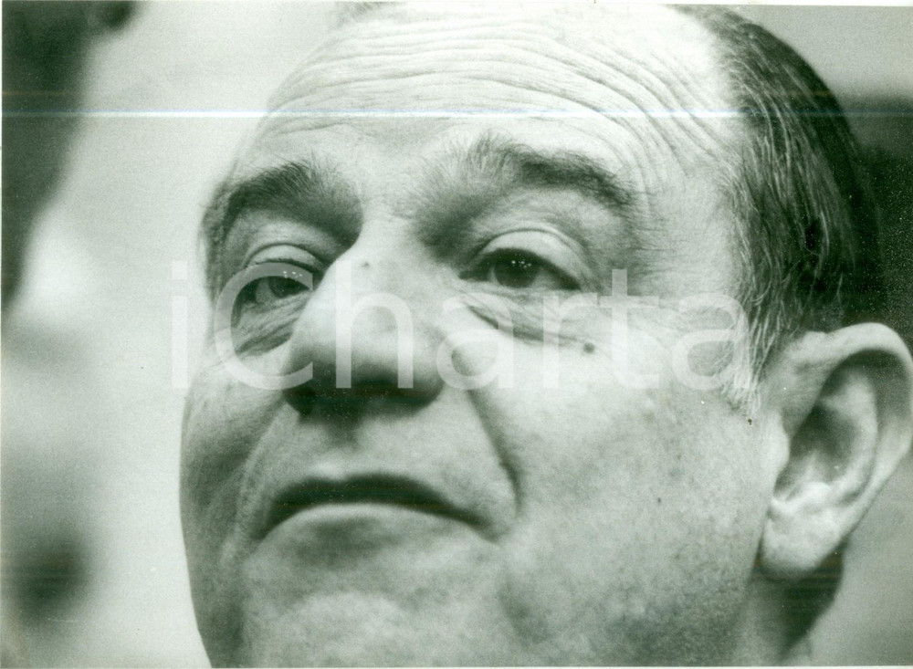 Fotografia d epoca originale 1984 MULHOUSE FRANCE Politico Raymond BARRE in conferenza stampa Fotografia 1