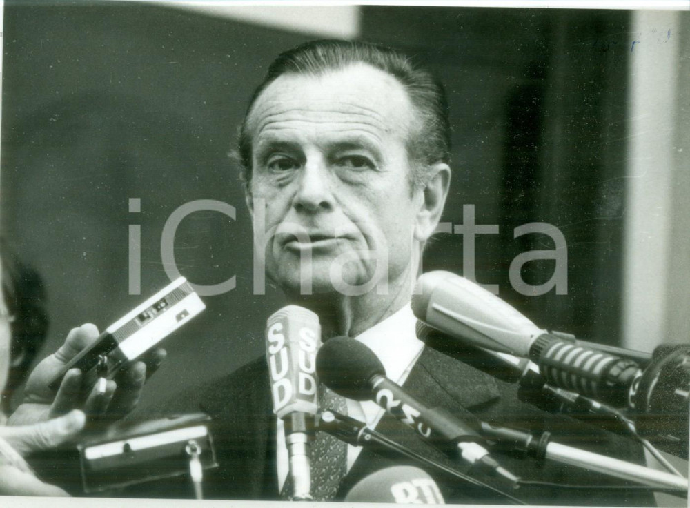 Fotografia d epoca originale 1981 PARIS Jean LECANUET in conferenza stampa all ELISEO Fotografia 1