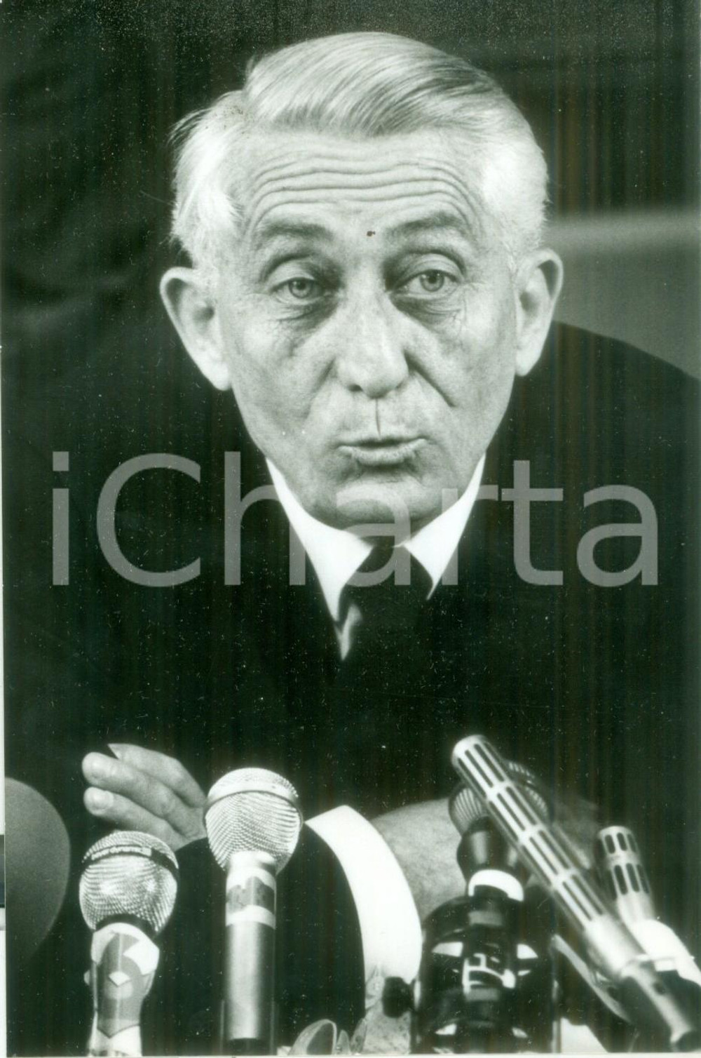 Fotografia d epoca originale 1988 PARIS Ministro Bernard PONS in conferenza stampa Fotografia 1