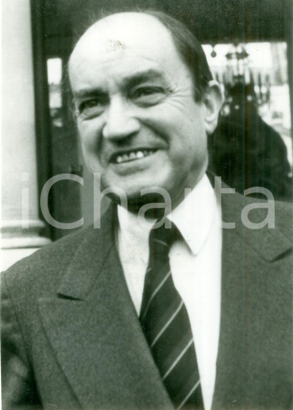 Fotografia d epoca originale 1984 ALGER Ministro Claude CHEYSSON in visita ufficiale Fotografia 1