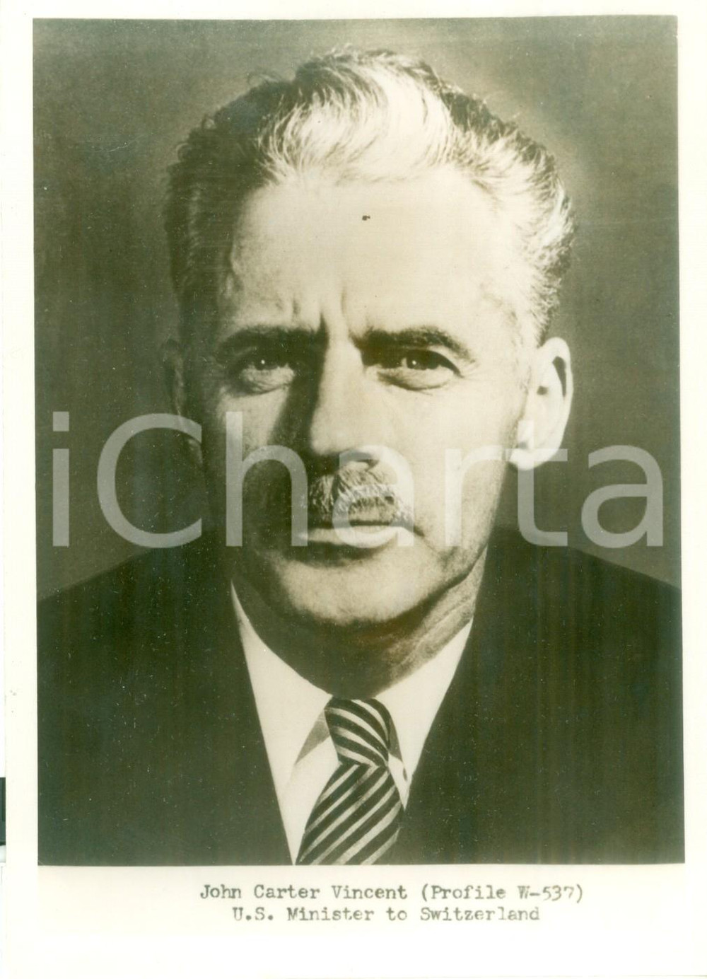 Fotografia d epoca originale 1947 USA John Carter VINCENT U.S. Minister to SWITZERLAND Fotografia 1