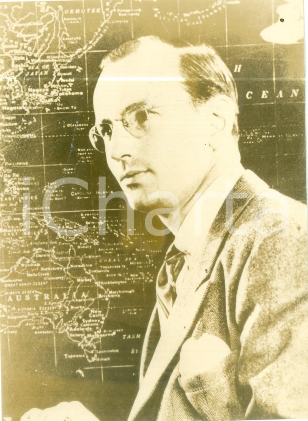 Fotografia d epoca originale 1945 USA Royal Arch GUNNISON Commentatore radiofonico Fotografia 1