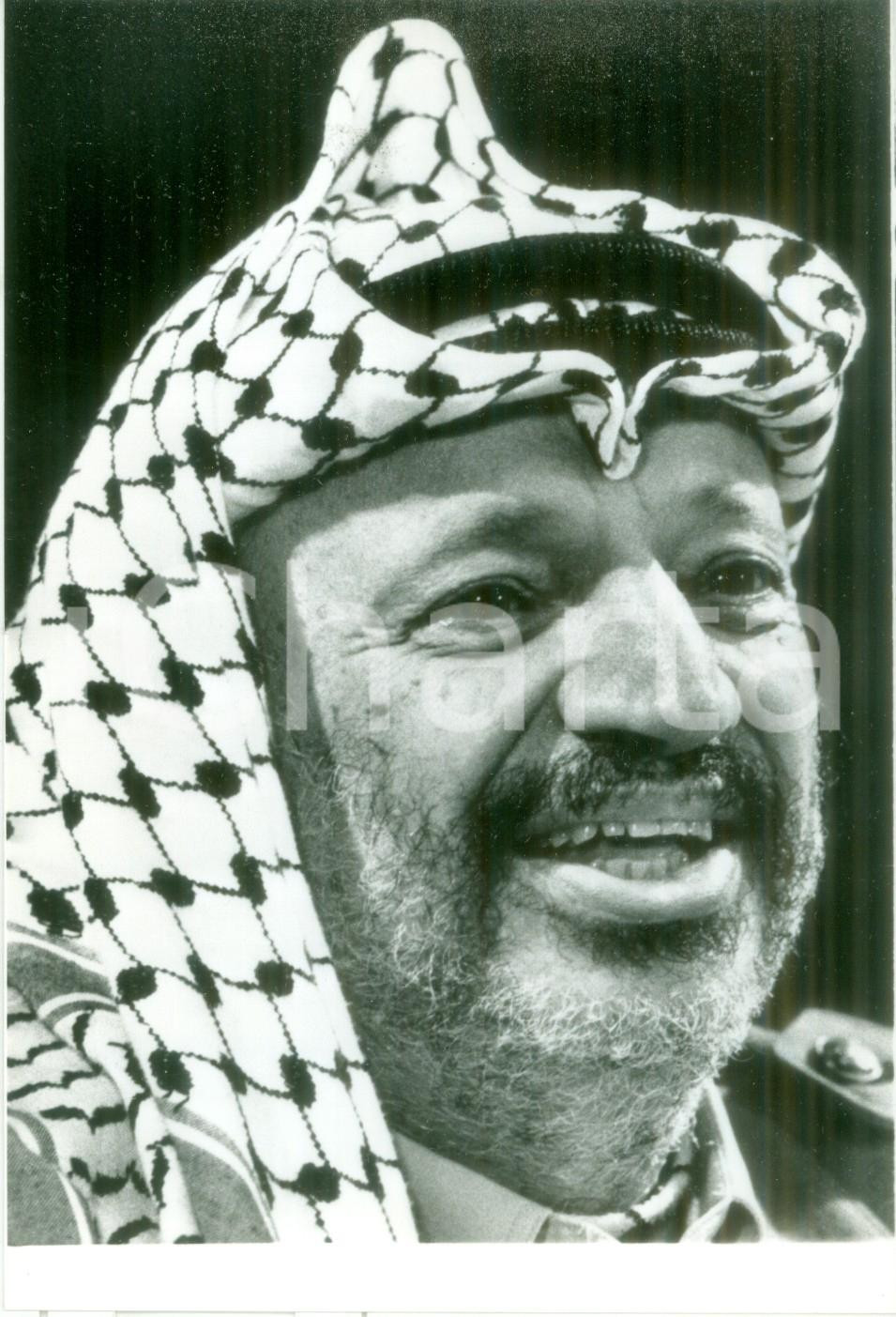Fotografia d epoca originale 1992 PARIS Leader palestinese OLP Yasser ARAFAT dopo il matrimonio Fotografia 1