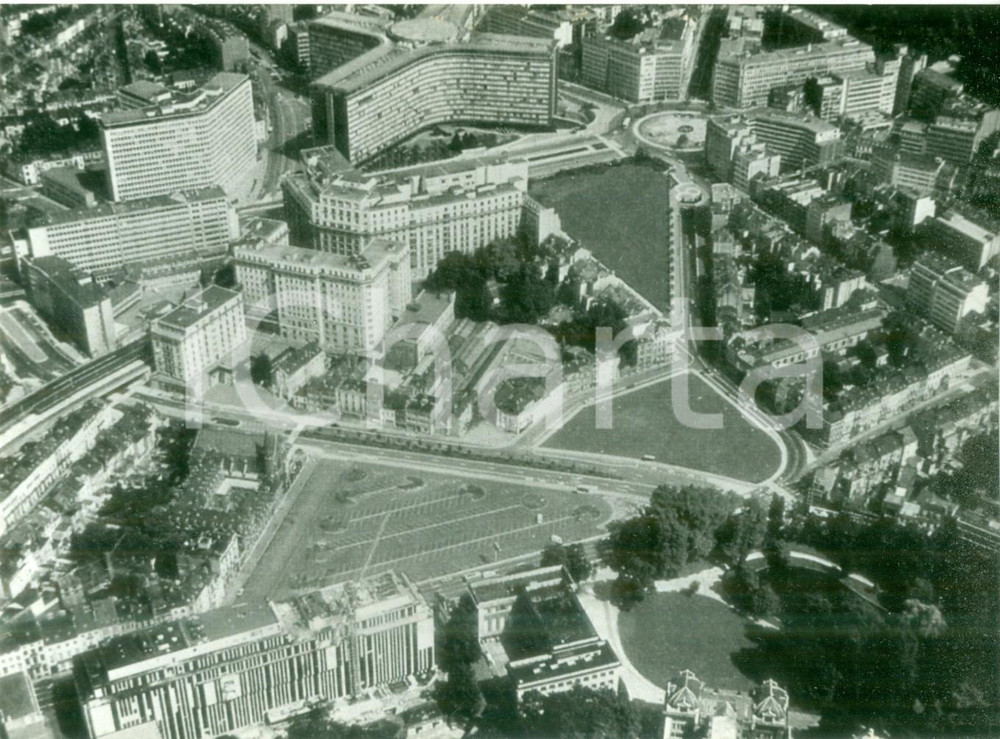 Fotografia d epoca originale 1989 BRUXELLES BELGIO Panorama aereo della cittÃ  Fotografia 1