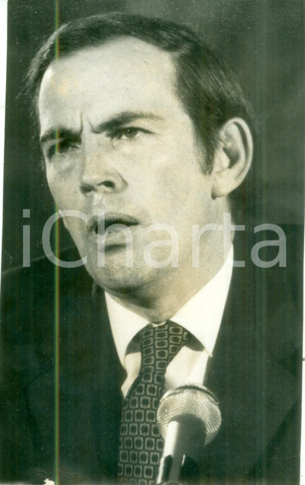 Fotografia d epoca originale 1970 ca PARIS Chirurgo Christian BARNARD durante una conferenza Fotografia 1