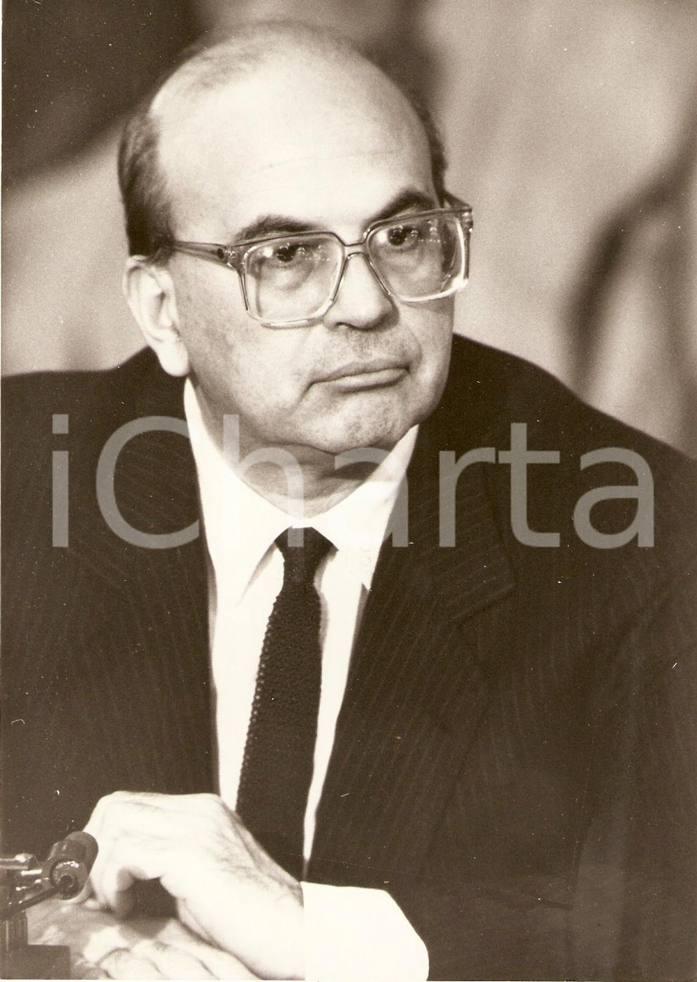 Fotografia d epoca originale 1984 PARIS Bettino CRAXI Conferenza stampa ELISEO con FranÃ§ois MITTERRAND Foto 1