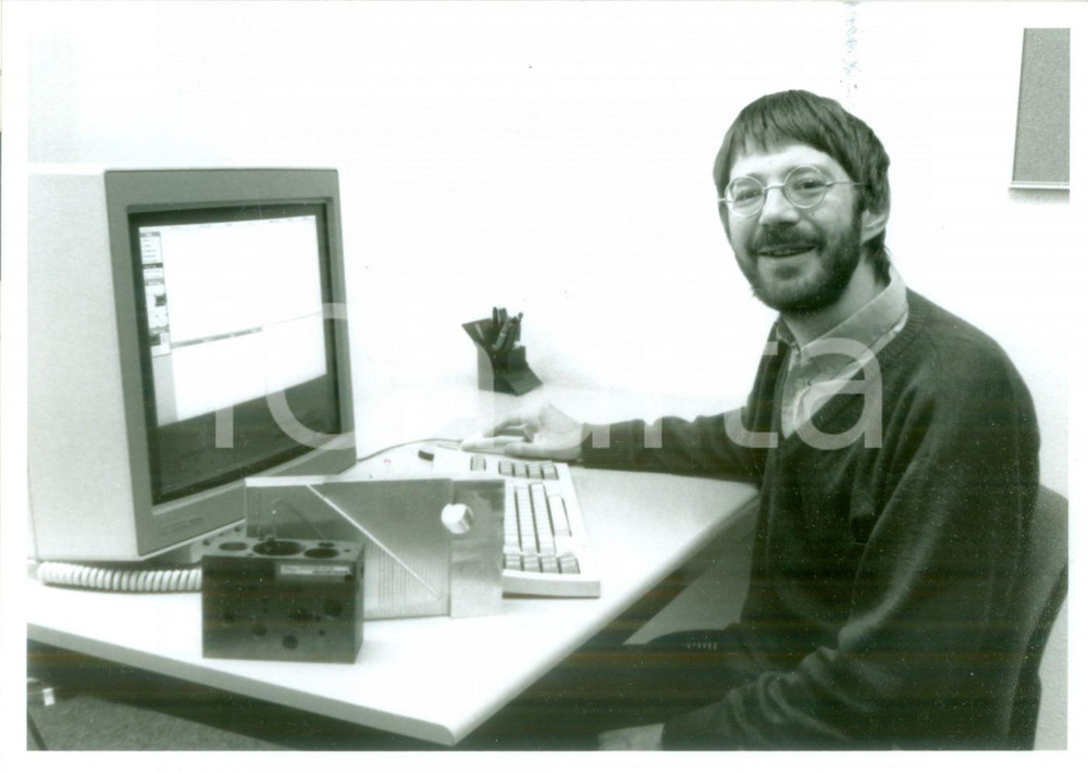 Fotografia d epoca originale 1991 LINGOLSHEIM F Tecnico informatico alla Caroline Informatique Fotografia 1