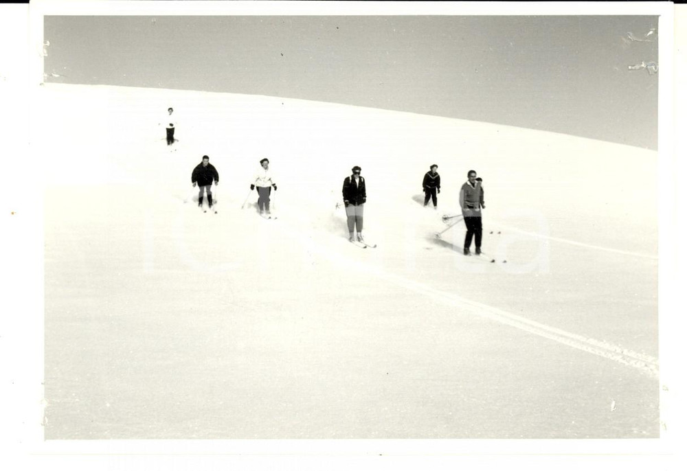 Fotografia d epoca originale 1950 ca SWITZERLAND Campionati SCI DI FONDO Una prova delle piste Fotografia 1