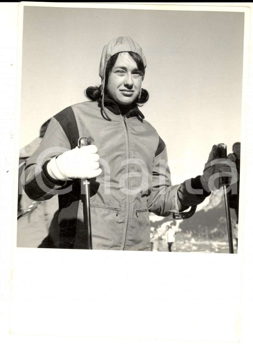 Fotografia d epoca originale 1950 ca SWITZERLAND Campionati SCI ALPINO Ritratto di Marlene STUCKI Foto 1