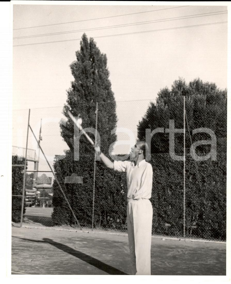 Fotografia d epoca originale 1948 TENNIS CLUB LAUSANNE SPORT CH Hans REDL campione con un braccio solo 1