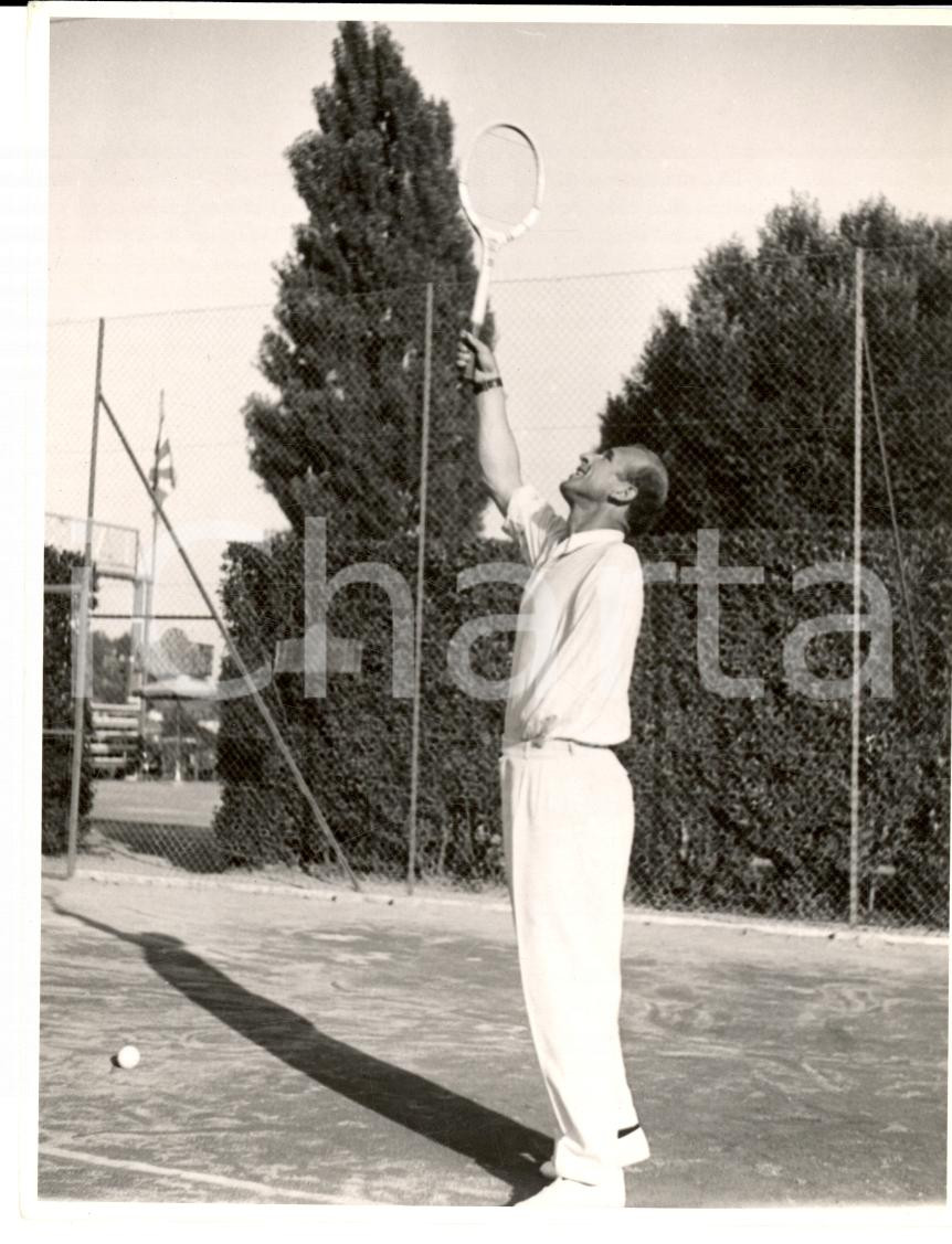 Fotografia d epoca originale 1948 TENNIS CLUB LAUSANNE SPORT CH Hans REDL campione con un braccio solo Foto 1