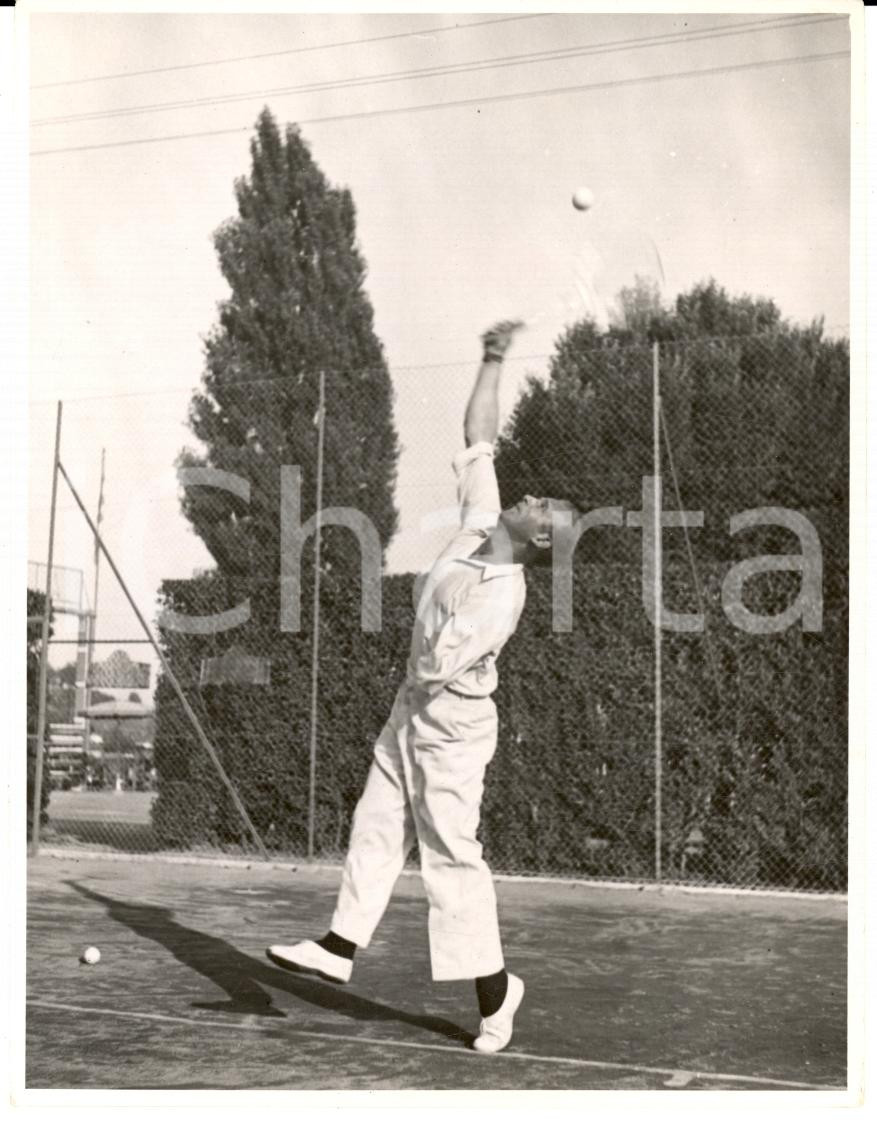 Fotografia d epoca originale 1948 TENNIS CLUB LAUSANNE SPORT Hans REDL campione con un braccio solo Foto 1