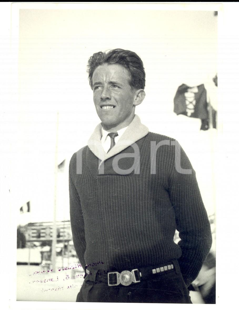 Fotografia d epoca originale 1950 ca SWITZERLAND Campionati SCI ALPINO Ritratto di Alfred KRONIG Foto 10x15 1