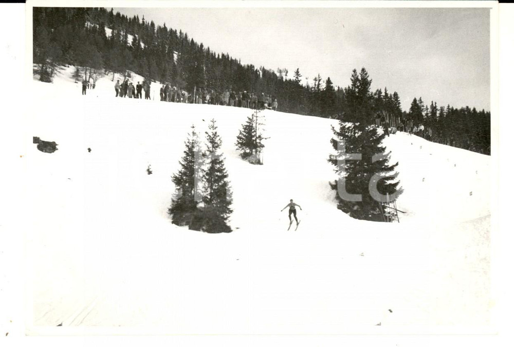 Fotografia d epoca originale 1950 ca SWITZERLAND Campionati SCI ALPINO Allenamento per la discesa Foto 1