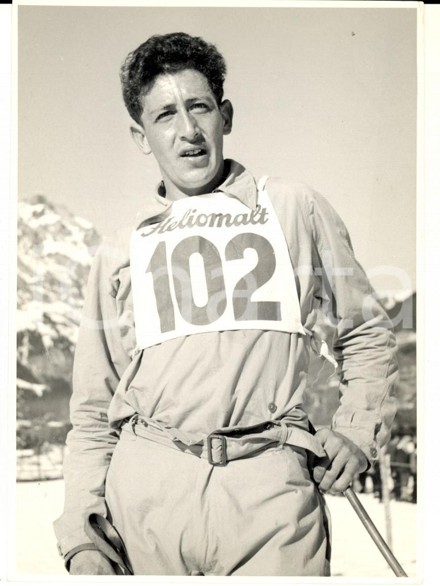 Fotografia d epoca originale 1950 ca SWITZERLAND Campionati SCI ALPINO Konrad HISCHIER Foto 1 1