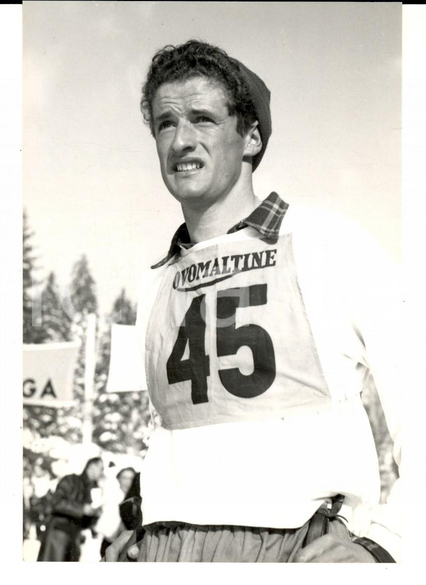 Fotografia d epoca originale 1950 ca SWITZERLAND Campionati SCI ALPINO Ritratto di Victor KRONIG Fotografia 1
