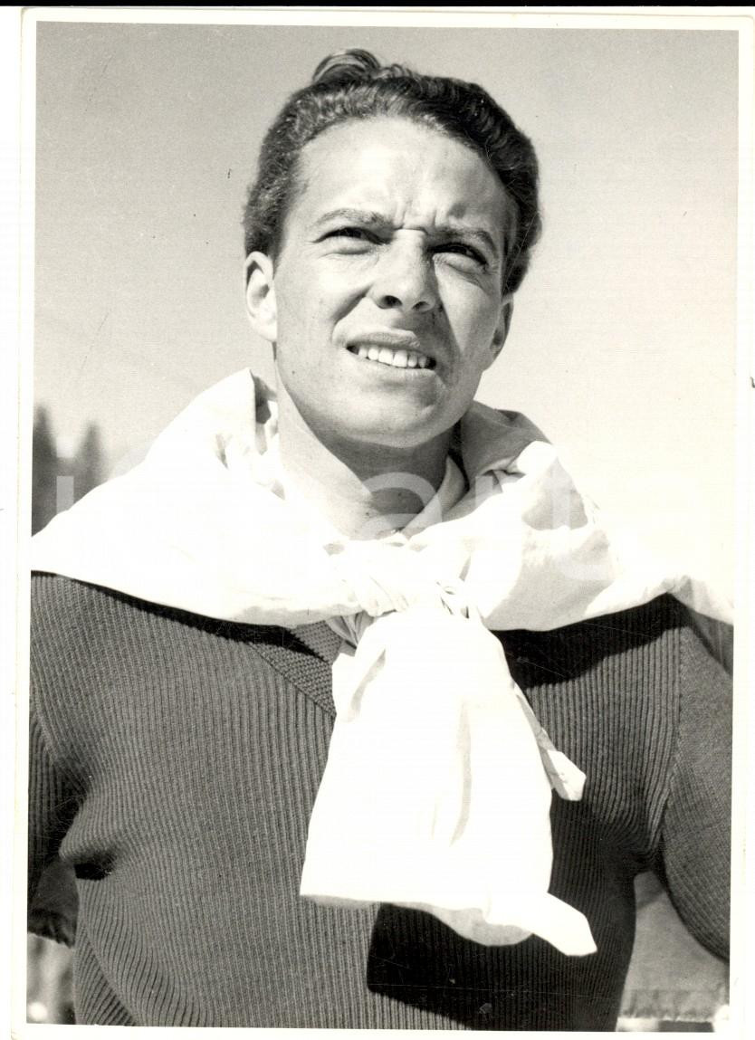 Fotografia d epoca originale 1950 ca SWITZERLAND Campionati SCI ALPINO Ritratto Adolf ODERMATT Foto 1