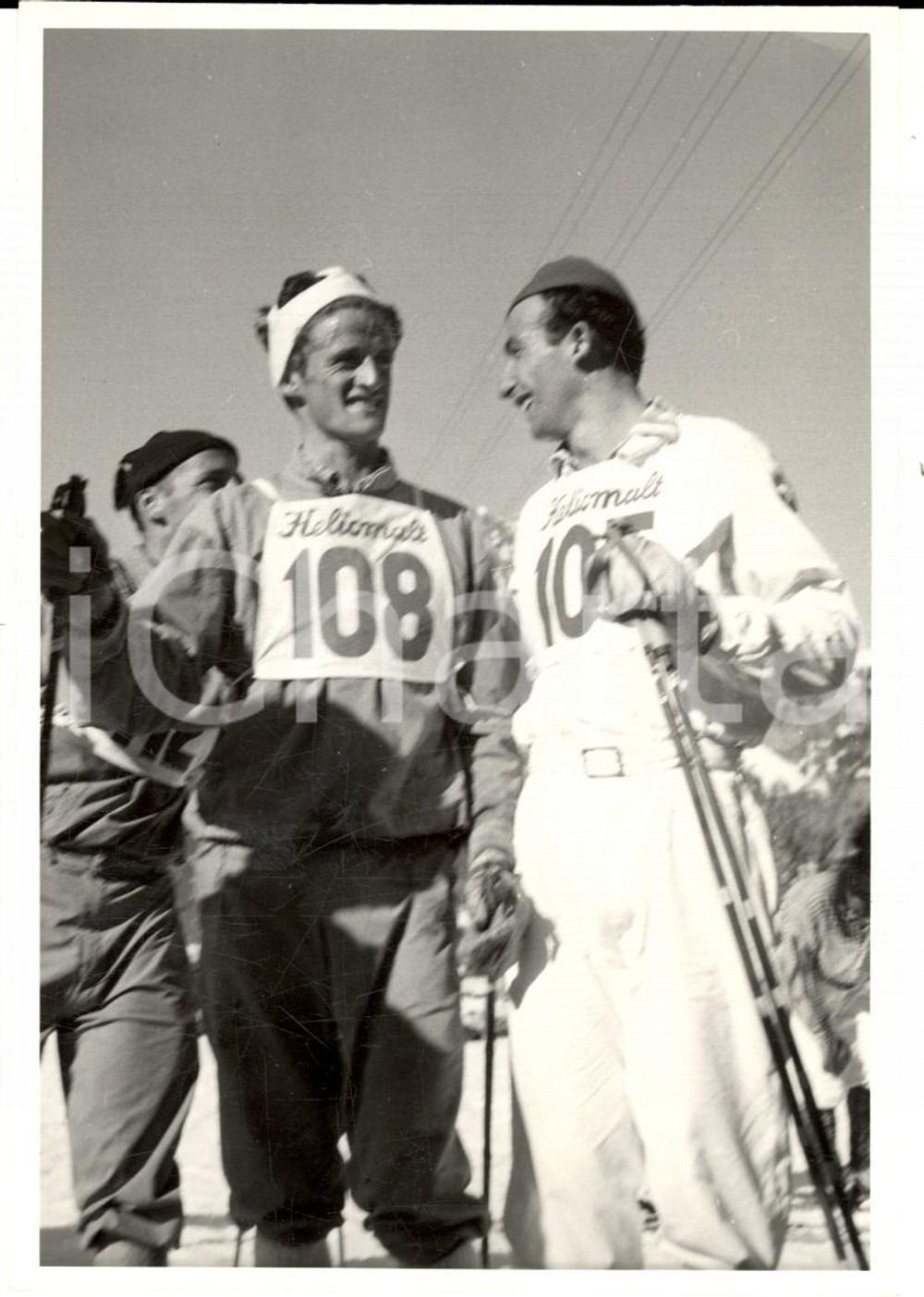 Fotografia d epoca originale 1950 ca SWITZERLAND Campionati SCI ALPINO Victor KRONIG Lorenz POSSA Foto 10x14 1